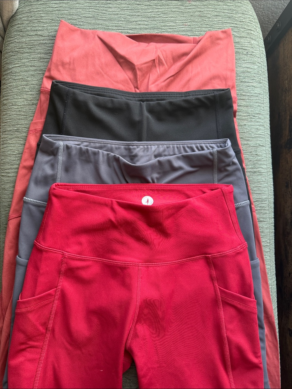 Workout Leggings Bundle - Burnt Orange,Black, Gray, Red